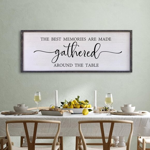 Other - The Best Memories Are Made Gathered Around The Table Wall Decor 32"x12" Large Ru